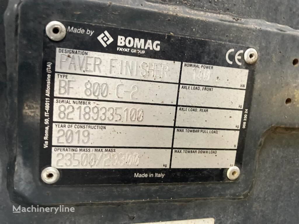 Асфалтен поплочувач BOMAG BF 800 C.2 - S600: слика 22