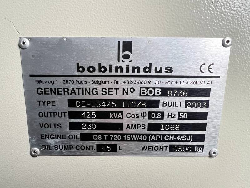 Генераторска поставка Bobinindus DE-LS425 TC/B Excellent Condition / Low Hours / CE: слика 7
