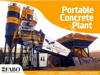 Нов Бетонска база FABO TURBOMIX-100 MOBILE CONCRETE PLANT READY ON STOCK: слика 1