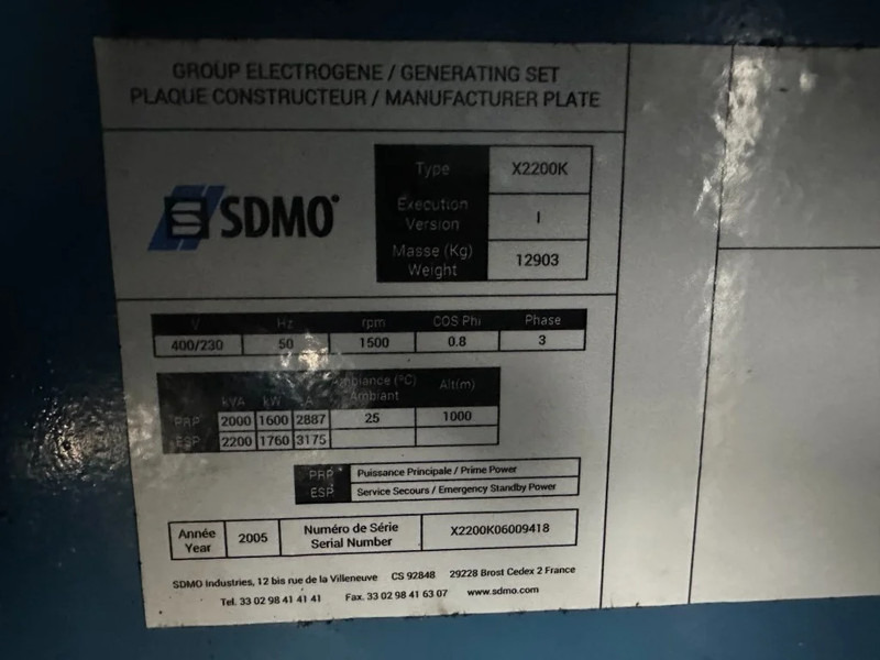 Генераторска поставка MTU 16V 4000 SDMO 2200 kVA Silent generatorset in container: слика 4