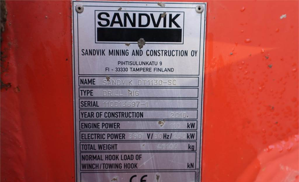 Насочувачка машина за бушење Sandvik DT1130-SC Jumbo Tunneling Drill, 3-Arm Directional: слика 6
