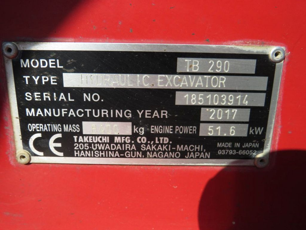 Мини багер Takeuchi TB 290 Minibagger Powertilt+Löffel nur 2041,5h: слика 11