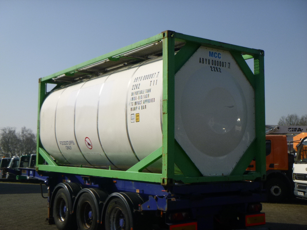 Цистерна контејнер, Полуприколка Danteco Food tank container inox 20 ft / 25 m3 / 1 comp: слика 3