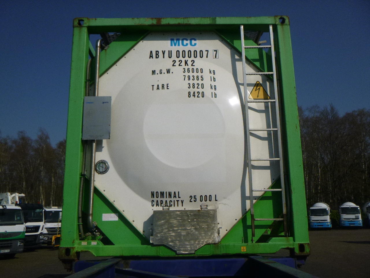 Цистерна контејнер, Полуприколка Danteco Food tank container inox 20 ft / 25 m3 / 1 comp: слика 5