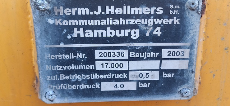 Цистерна контејнер HERM J.J.HELLMERS 17000 LIT 2003 PUMP PAGANI BALLAST 13500 2015: слика 4