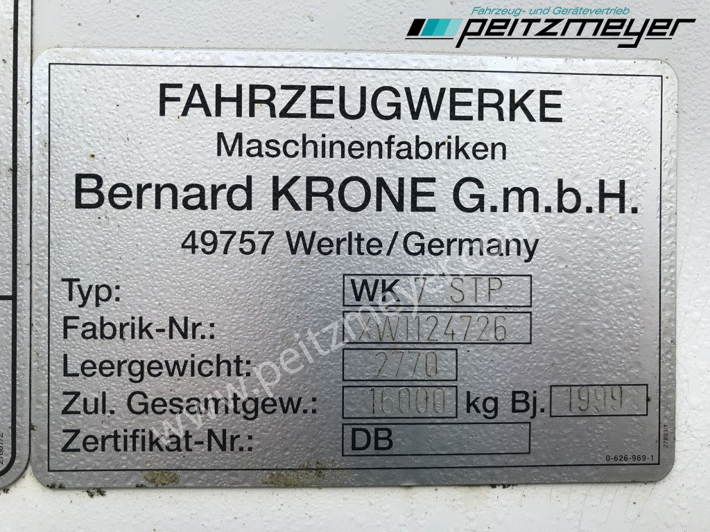 Заменски сандак/ Кутија KRONE BDF - KOFFER - BRÜCKE WK 7 STP Hecktüren: слика 9