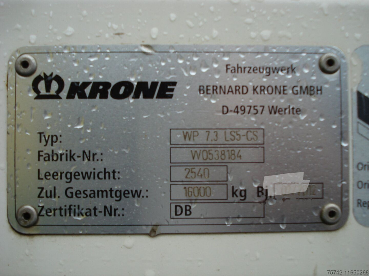 Заменски сандак со церада Krone WP 7,3 LS5-CS Bdf 7,54 Edcha Verdeck: слика 11