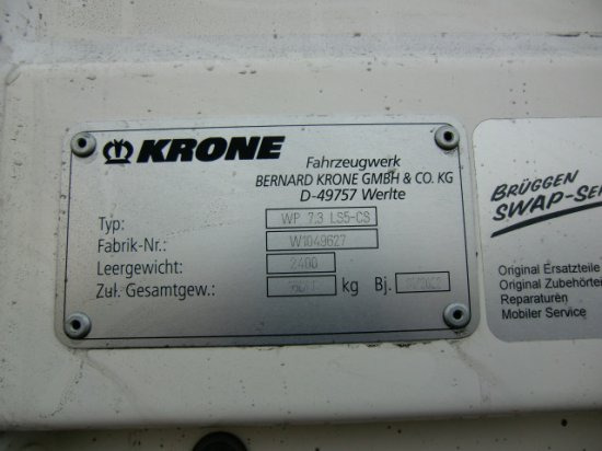 Нов Заменски сандак со церада Krone Wechselpritsche 7,30 Meter , XL Zertifikat: слика 8