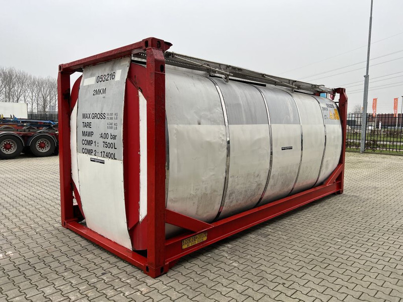 Резервоар за складирање за транспорт на хемикалии Van Hool 20FT, 24.900L, 2 comp.(7.500L + / 17.400L), UN PORTABLE T11, L4BN: слика 4