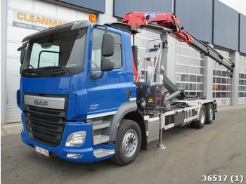 Камион со кука за подигање DAF FAN CF 410 6x2 Euro 6 HMF 21 ton/meter laadkraan: слика 1