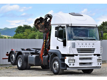 Камион со кука за подигање, Камион со кран Iveco STRALIS 400 Abrollkipper + KRAN * TOPZUSTAND: слика 3