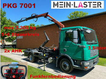Камион со кука за подигање, Камион со кран MAN TGL 8.210 Palift + PK 7001 Funk FB -3 Sitzer: слика 1