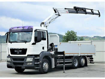 Камион со платформа, Камион со кран MAN TGS 26.360 Pritsche 6,40 m + Kran *6x2!: слика 1