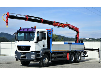 Камион со платформа, Камион со кран MAN TGS 33.440 Pritsche 6,30 m+Kran*6x4!: слика 1