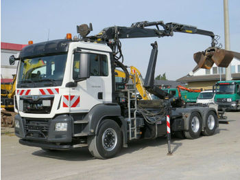 Камион со кука за подигање, Камион со кран MAN TG-S 33.480 6x4 BL Abrollkipper mit Kran: слика 1