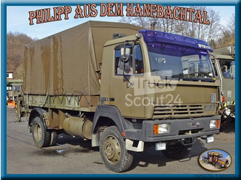 Steyr Steyr 12S18 Allrad mit Ladekran am Heck - Камион со церада, Камион со кран: слика 1