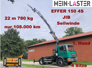 Камион влекач MAN 18.264 Effer 150 -4S Kran 22m+ JIB+Seilwinde+FB: слика 1