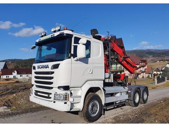 Камион влекач Scania R580 EURO 6 6x4 do drewna dłużycy lasu Epsilon Loglift Doll Huttner: слика 1