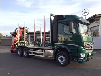 Нов Шумска приколка, Камион со кран Mercedes-Benz Arocs 2651 L 6x4 + Holztransporter: слика 1