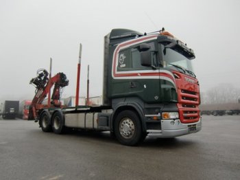 Шумска приколка, Камион за транспорт на дрва Scania R580 V8 6x4 Heckkran Penz 9200 SHL: слика 1
