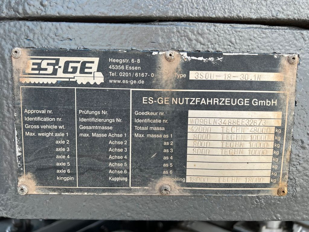 Полуприколка за низок утовар ES-GE Tieflader 3 Achse bis 48 Ton ausziehbar: слика 9