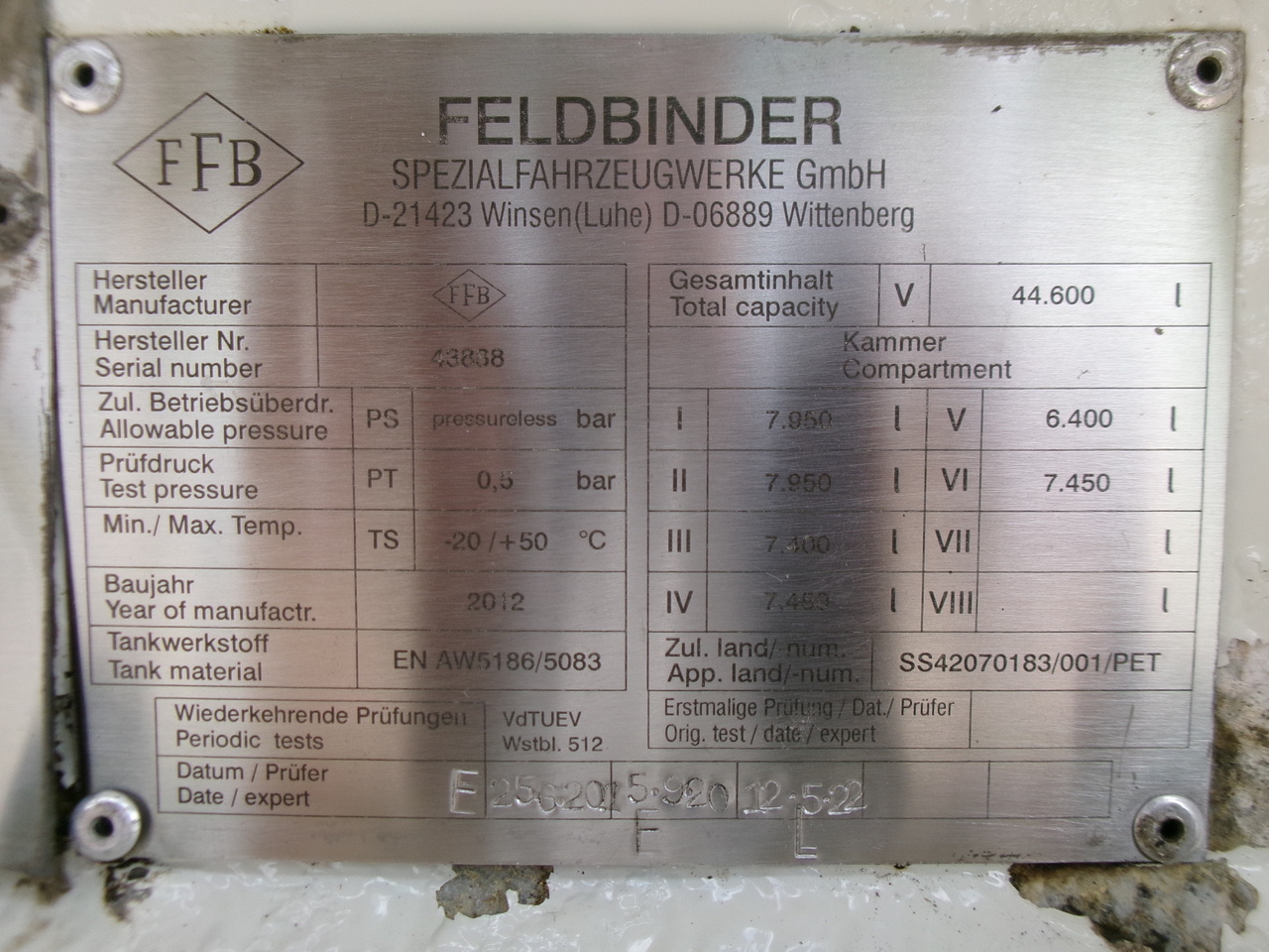 Полуприколка цистерна за транспорт на гориво Feldbinder Fuel tank alu 44.6 m3 + pump: слика 24