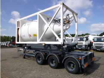 Полуприколка силос за транспорт на брашно HTS 3-axle container trailer (sliding, tipping) + 20 ft ISO silo tank container 15 m3 / 1 comp: слика 3
