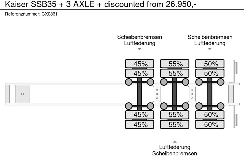 Полуприколка за низок утовар Kaiser SSB35 + 3 AXLE + discounted from 26.950,-: слика 20