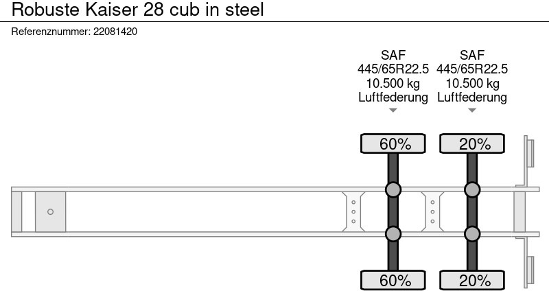 Кипер полуприколка Robuste Kaiser 28 cub in steel: слика 10
