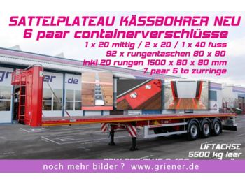 Kässbohrer SPS / PLATEAU / CONTAINER 20/40  RUNGENTASCHEN  - Транспортер на контејнер/ Полуприколка со променливо тело