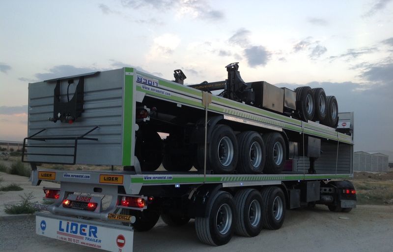 Транспортер на контејнер/ полуприколка со променливо тело LIDER 2022 YEAR NEW 40' 20' 30' container transport trailer manufacture: слика 9