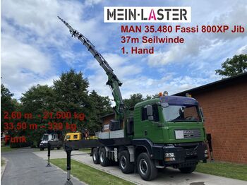 Камион со кран MAN 35.480 Fassi 800XP + Jib 37m Seilwinde FB: слика 1