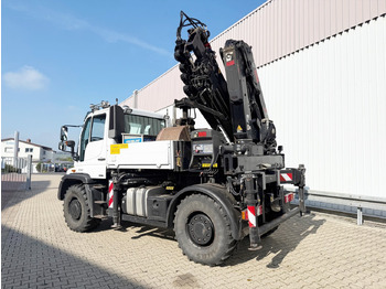 Мобилен кран Unimog U400 4x4 U400 4x4, Frontzapfwelle, Heckkran Hiab XS 144-E4 HiDuo, Seilwinde, Funk: слика 2