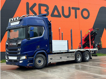 Камион со платформа, Камион со кран Scania R 650 6x4 PK24001 / PLATFORM L=6800 mm: слика 2
