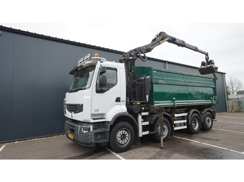 Камион со кран Renault PREMIUM 380 DXI 8X2/6 2 SIDE TIPPER WITH PLFINGER Q 170 Z CRANE.278.200KM: слика 3