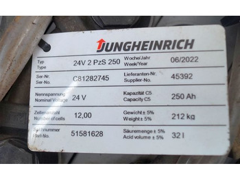 Батерија за Опрема за ракување со материјали Jungheinrich unknown | Battery 24 2PZS250 year 2022 weight 212 kg sn. C8182745 o: слика 4 Батерија за Опрема за ракување со материјали Jungheinrich unknown | Battery 24 2PZS250 year 2022 weight 212 kg sn. C8182745 o: слика 4