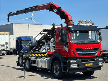 Камион со кабелски систем, Камион со кран Iveco Stralis 400 6x2 HMF 1720 K3 Kraan Met 24T HTS Kabel Systeem / Rotator / Euro 6: слика 3