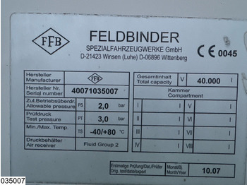 Полуприколка цистерна Feldbinder Silo 40.000 Liter, 3 Comp: слика 4 Полуприколка цистерна Feldbinder Silo 40.000 Liter, 3 Comp: слика 4