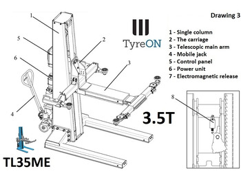 Опрема за работилница TL35ME mobile single post car lift - fully automatic: слика 2 Опрема за работилница TL35ME mobile single post car lift - fully automatic: слика 2
