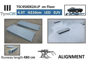 Магацинска опрема TSC4500X2A LP wheel alignment lift - On floor - Free wheel lifting system - 4.8 m led lightened runways (63 cm wide) - 210 cm lifting height -  4.5 T: слика 5
