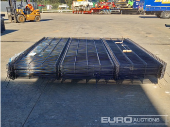 Градежна опрема Unused Galvanised & Powder Coated Heavy Duty (5mm) Wire Mesh Fencing, 25 x H2.4m x W2.2m Panels, 26 x 60mm x 60mm x3m Posts, with Fittings (Black): слика 2