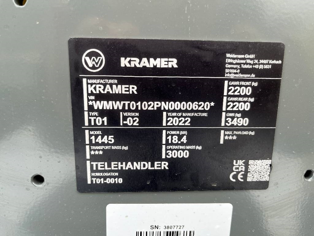 Kramer 1445 - Телескопски натоварувач на тркала: слика 2 Kramer 1445 - Телескопски натоварувач на тркала: слика 2