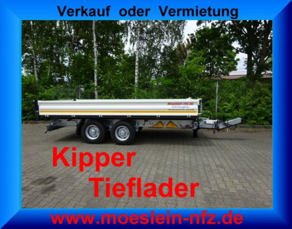 Möslein TTD 11 Weiß neuer Tandem 3- Seitenkipper Tieflader-- Neufahrzeug -- - Кипер приколка: слика 1 Möslein TTD 11 Weiß neuer Tandem 3- Seitenkipper Tieflader-- Neufahrzeug -- - Кипер приколка: слика 1