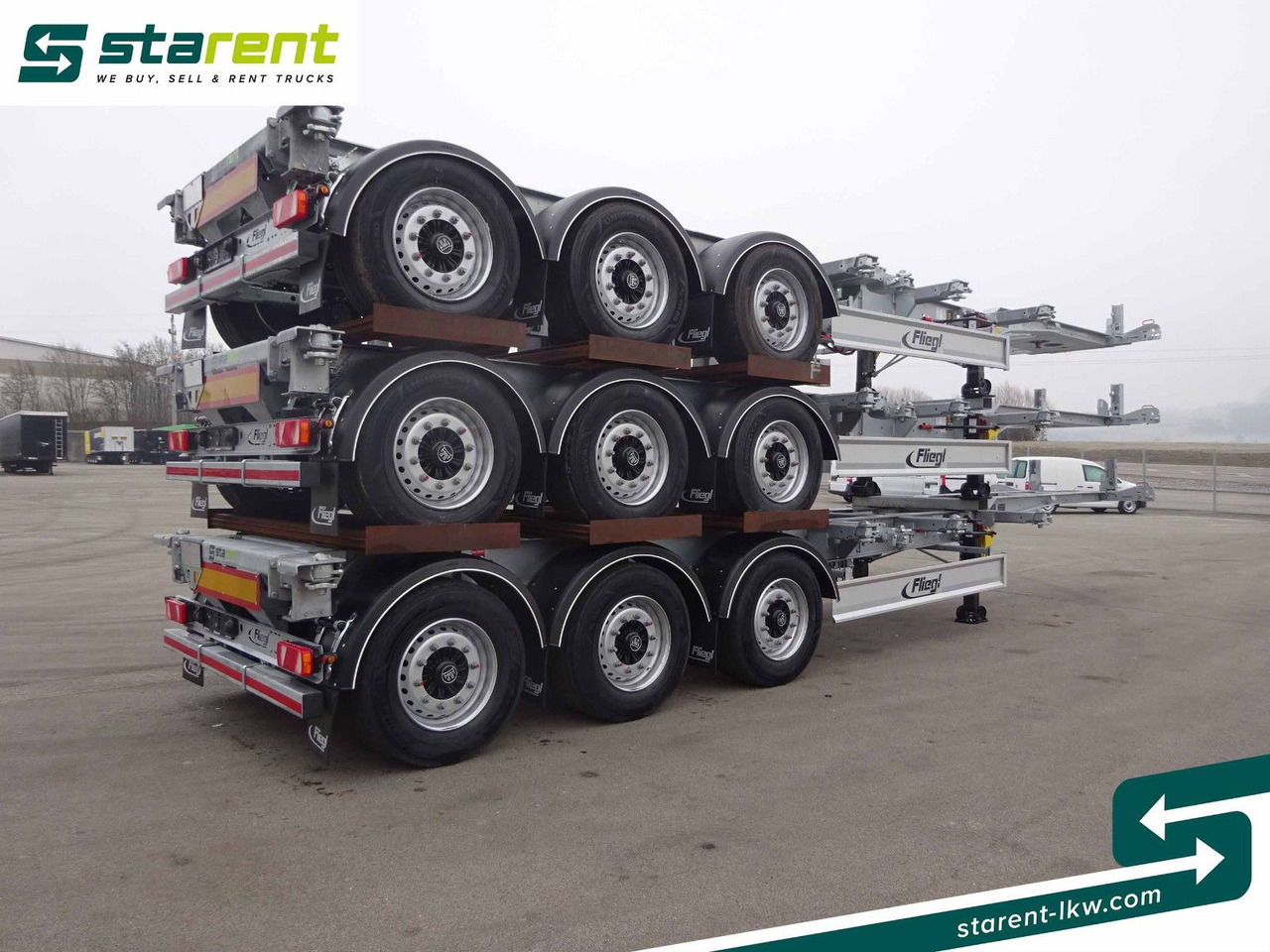 Fliegl Containerchassis ADR, 1x20/2x20/1x30/1x40/1x45 - Транспортер на контејнер/ Полуприколка со променливо тело: слика 5 Fliegl Containerchassis ADR, 1x20/2x20/1x30/1x40/1x45 - Транспортер на контејнер/ Полуприколка со променливо тело: слика 5