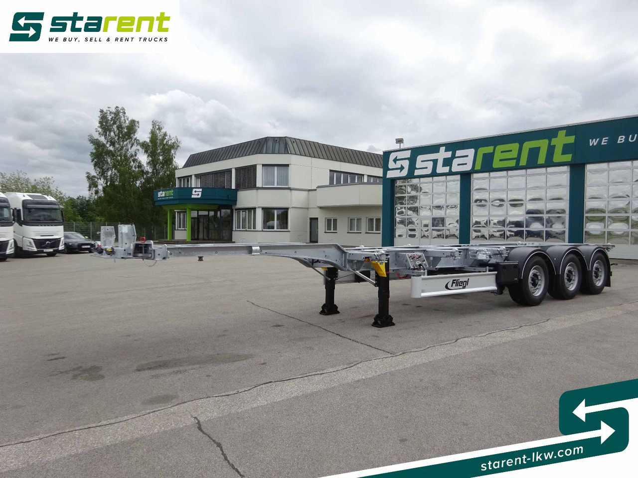 Fliegl Containerchassis ADR, 1x20/2x20/1x30/1x40/1x45 - Транспортер на контејнер/ Полуприколка со променливо тело: слика 1 Fliegl Containerchassis ADR, 1x20/2x20/1x30/1x40/1x45 - Транспортер на контејнер/ Полуприколка со променливо тело: слика 1