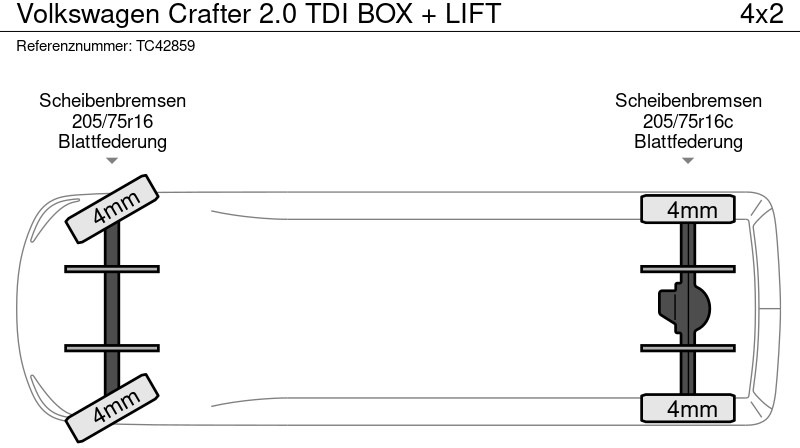 Volkswagen Crafter 2.0 TDI BOX + LIFT - Комбе фургон: слика 4 Volkswagen Crafter 2.0 TDI BOX + LIFT - Комбе фургон: слика 4