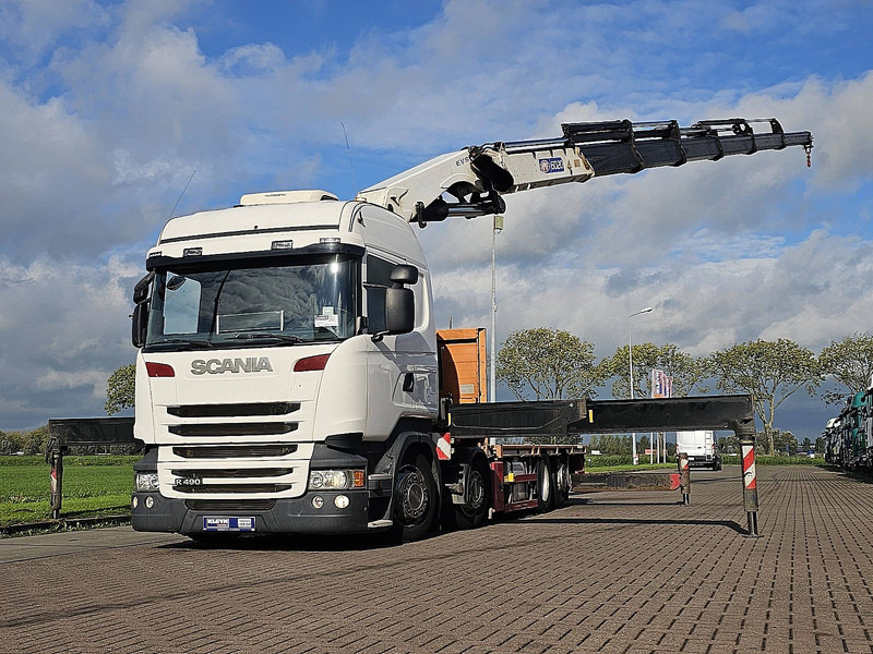 Scania R490 - Камион со платформа, Камион со кран: слика 1 Scania R490 - Камион со платформа, Камион со кран: слика 1