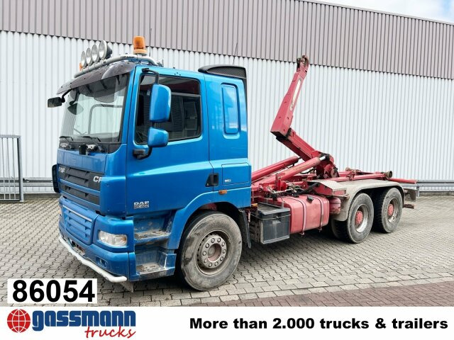 DAF AT 85.460 6x4, Abrollkipper Palfinger T20 - Камион со кука за подигање, Камион со кран: слика 1 DAF AT 85.460 6x4, Abrollkipper Palfinger T20 - Камион со кука за подигање, Камион со кран: слика 1