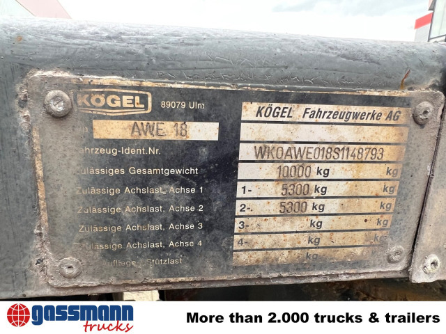 Kögel AWE 18, Ex-Fahrschule - Транспортер на контејнер/ Приколка со променливо тело: слика 4 Kögel AWE 18, Ex-Fahrschule - Транспортер на контејнер/ Приколка со променливо тело: слика 4