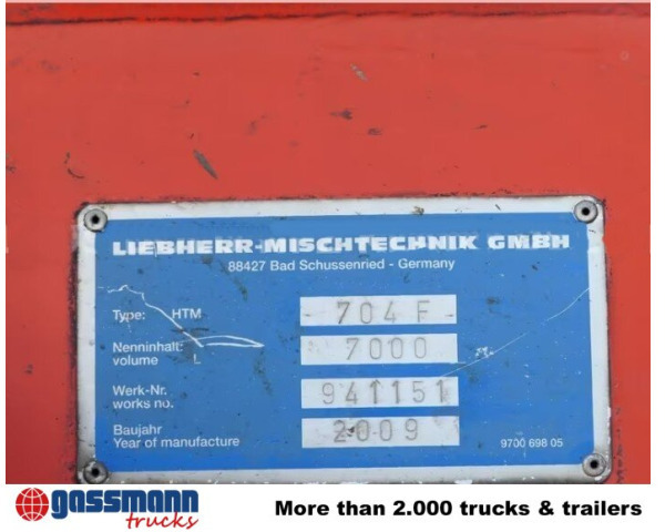 Камион миксер за бетон Liebherr Liebherr HTM 704 F Betonmischaufbau, 7m³,: слика 10 Камион миксер за бетон Liebherr Liebherr HTM 704 F Betonmischaufbau, 7m³,: слика 10